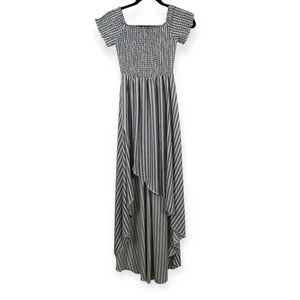 Show Me Your MuMu Black and White Striped High Low Dress